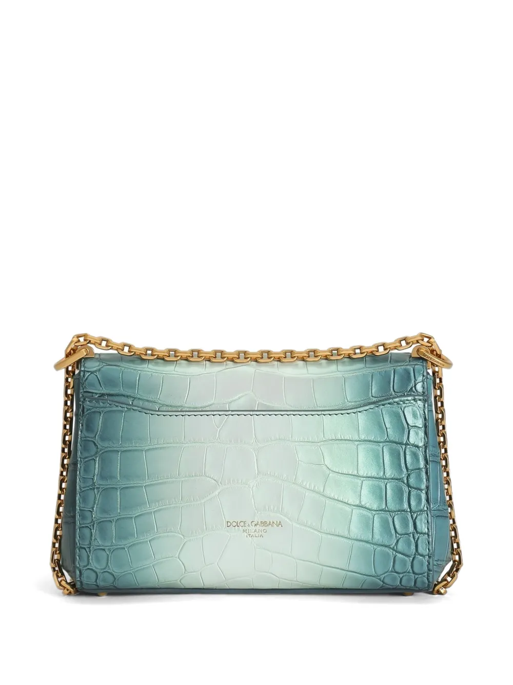 Dolce & Gabbana Marlene City mini-crossbodytas van alligator Blauw