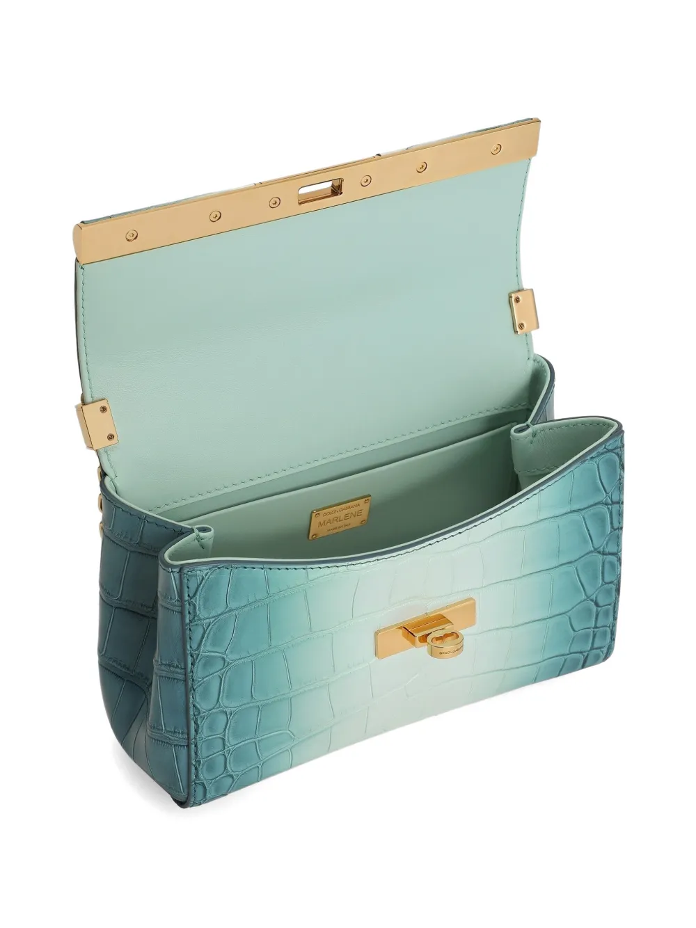 Dolce & Gabbana Marlene City mini-crossbodytas van alligator Blauw