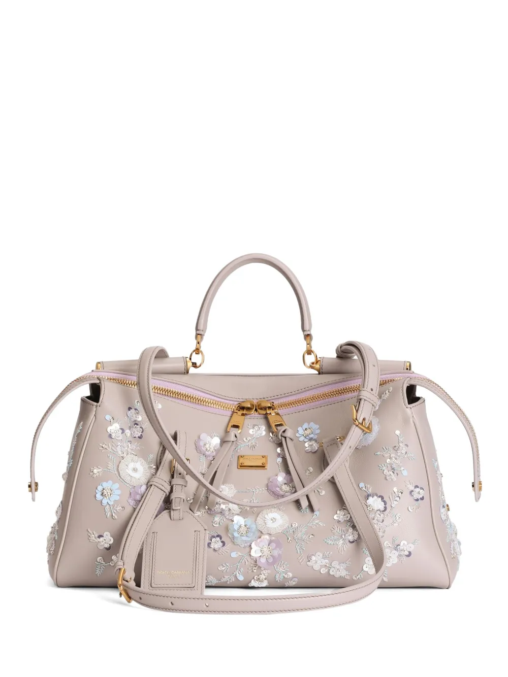 Dolce & Gabbana medium Vittoria handbag with embroidery - Grigio