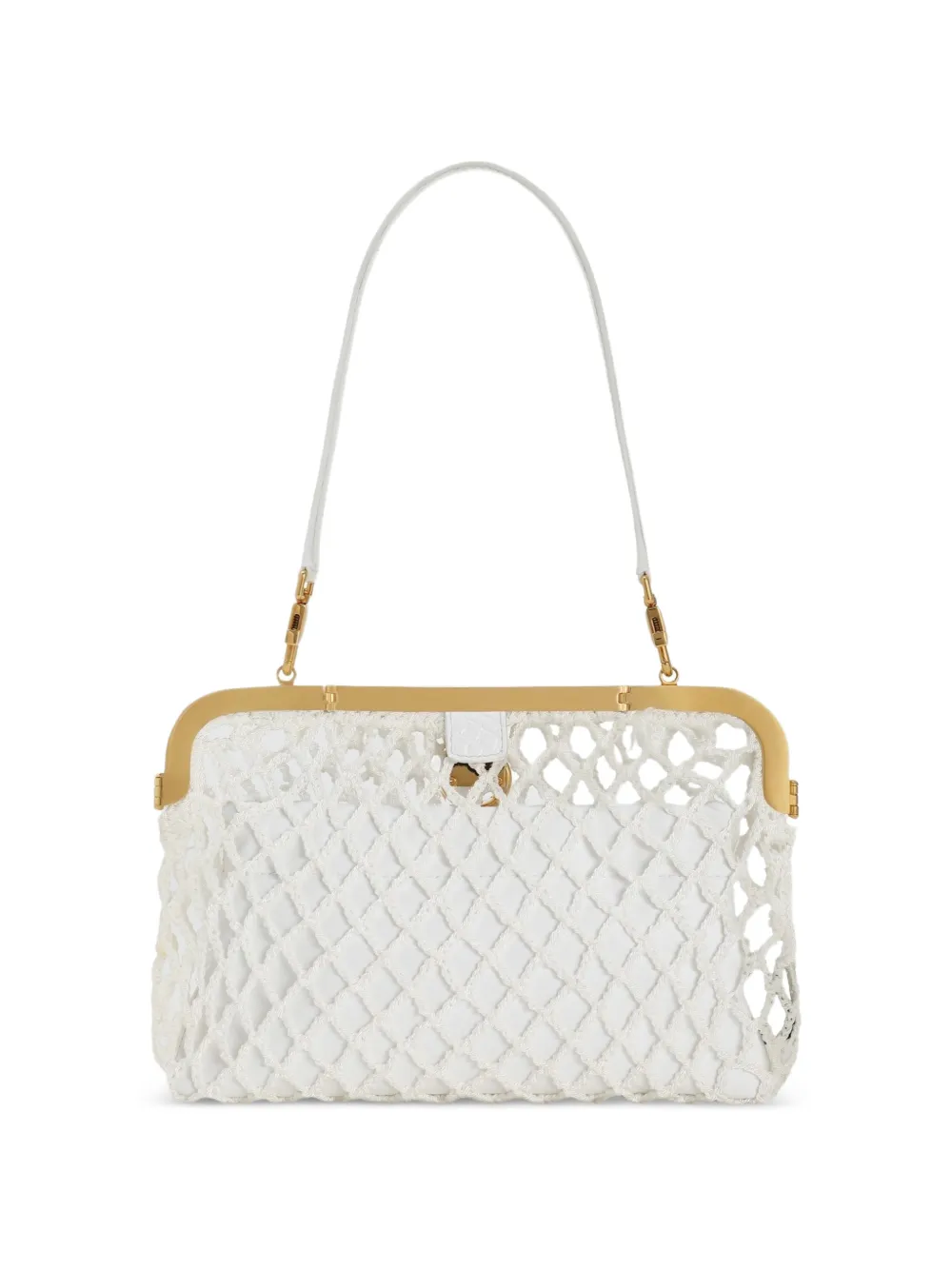 Dolce & Gabbana Amanda handtas van mesh en palmellato kalfsleer Wit