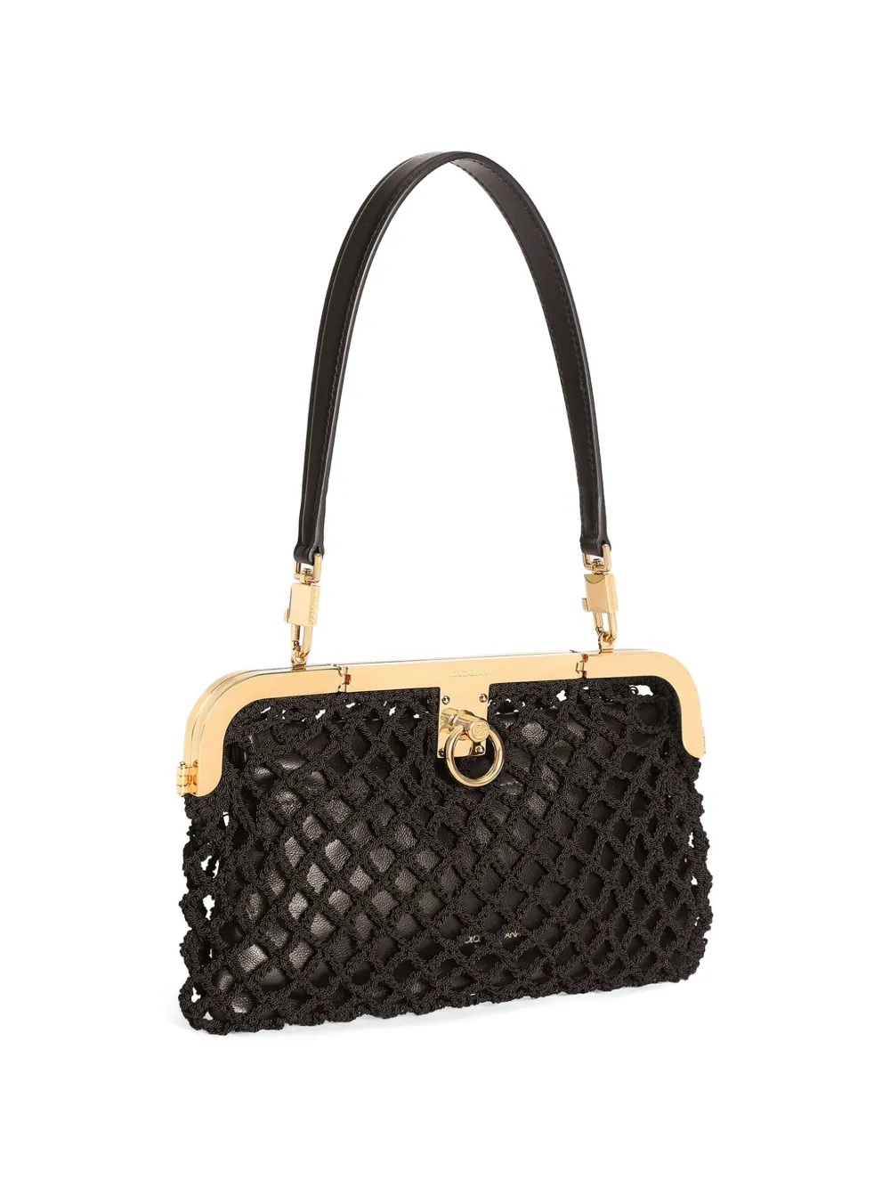 Dolce & Gabbana Amanda handtas van mesh en palmellato kalfsleer Zwart