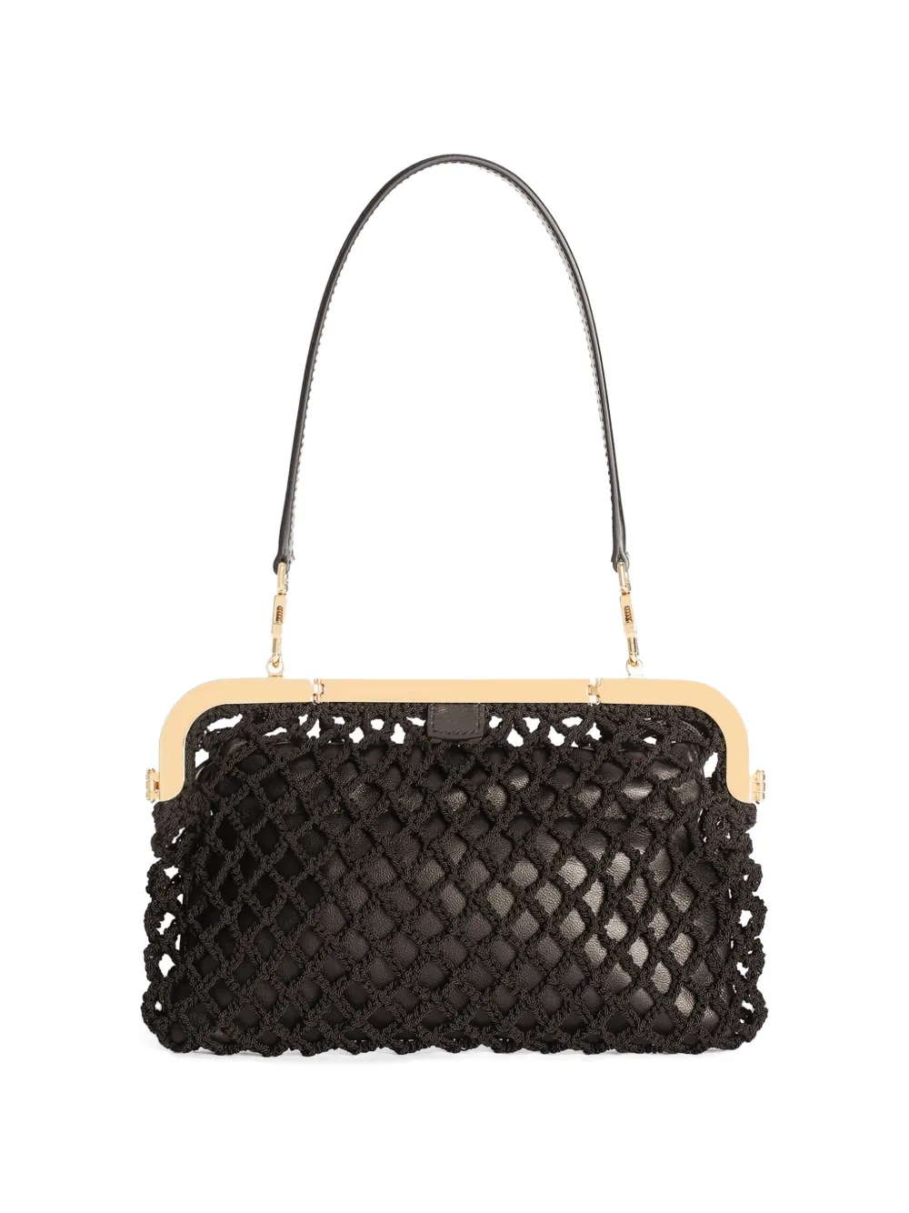 Dolce & Gabbana Amanda handtas van mesh en palmellato kalfsleer Zwart