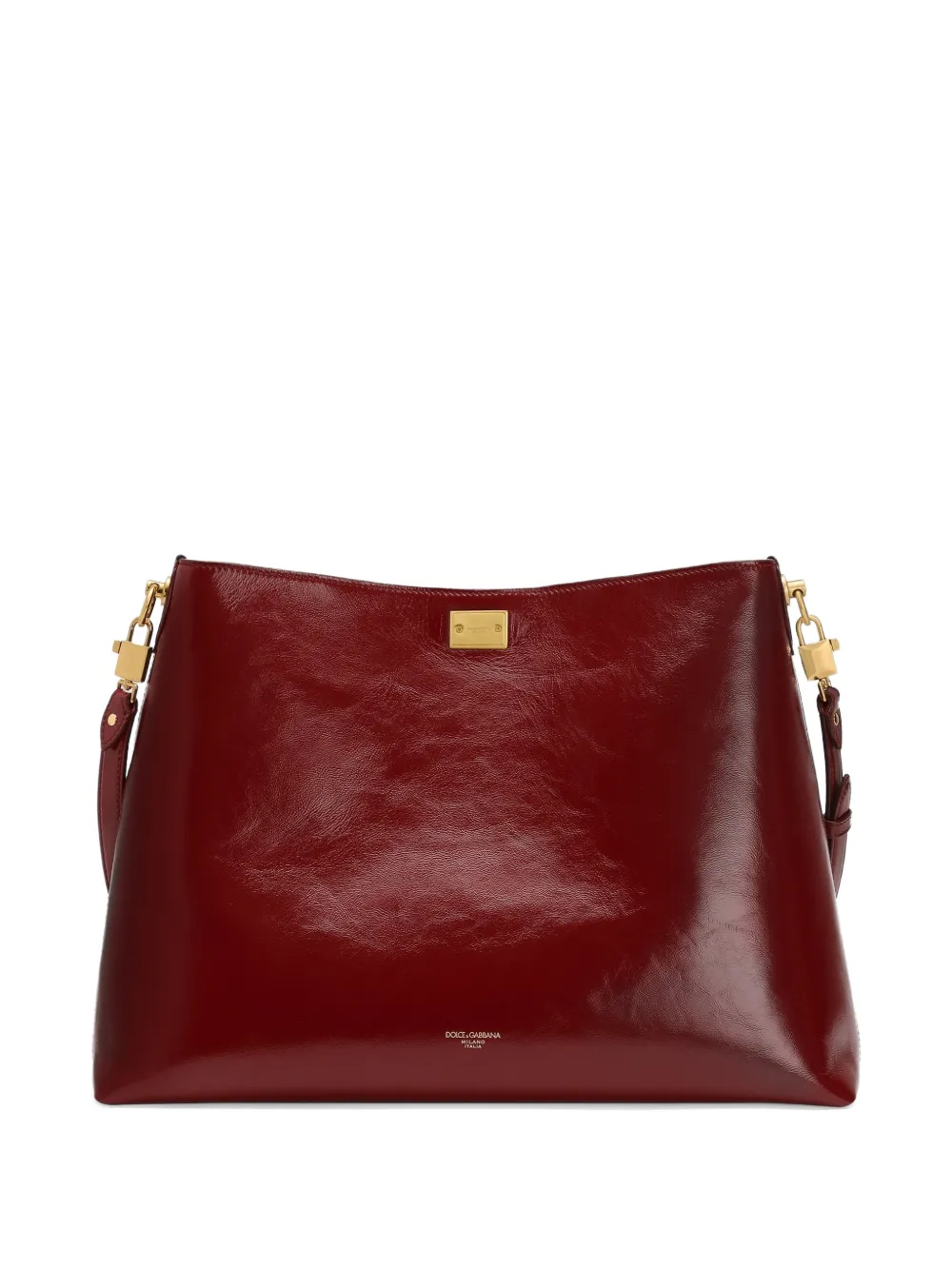 Dolce & Gabbana Vittoria grote kalfsleren schoudertas Rood