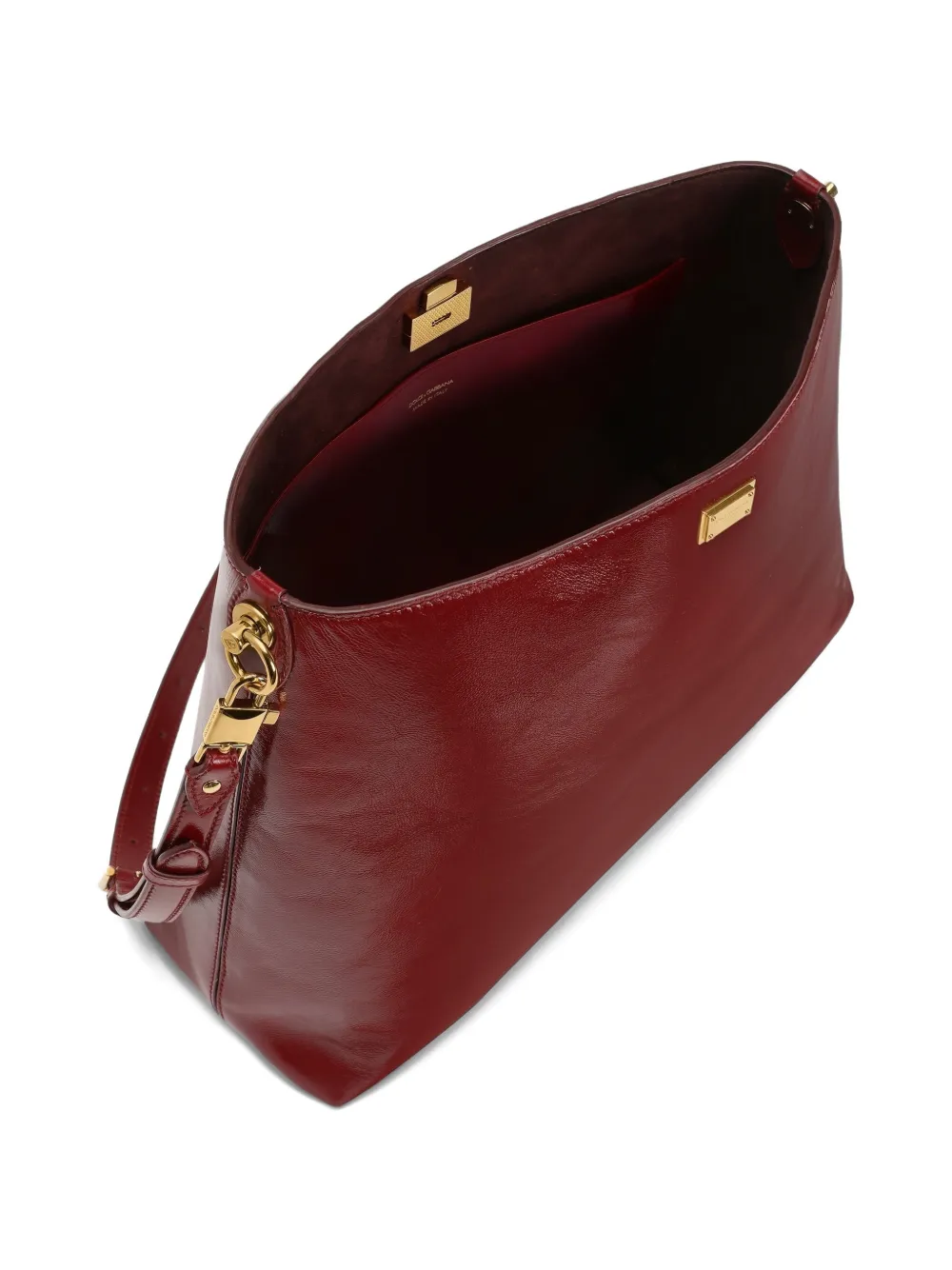 Dolce & Gabbana Vittoria grote kalfsleren schoudertas Rood