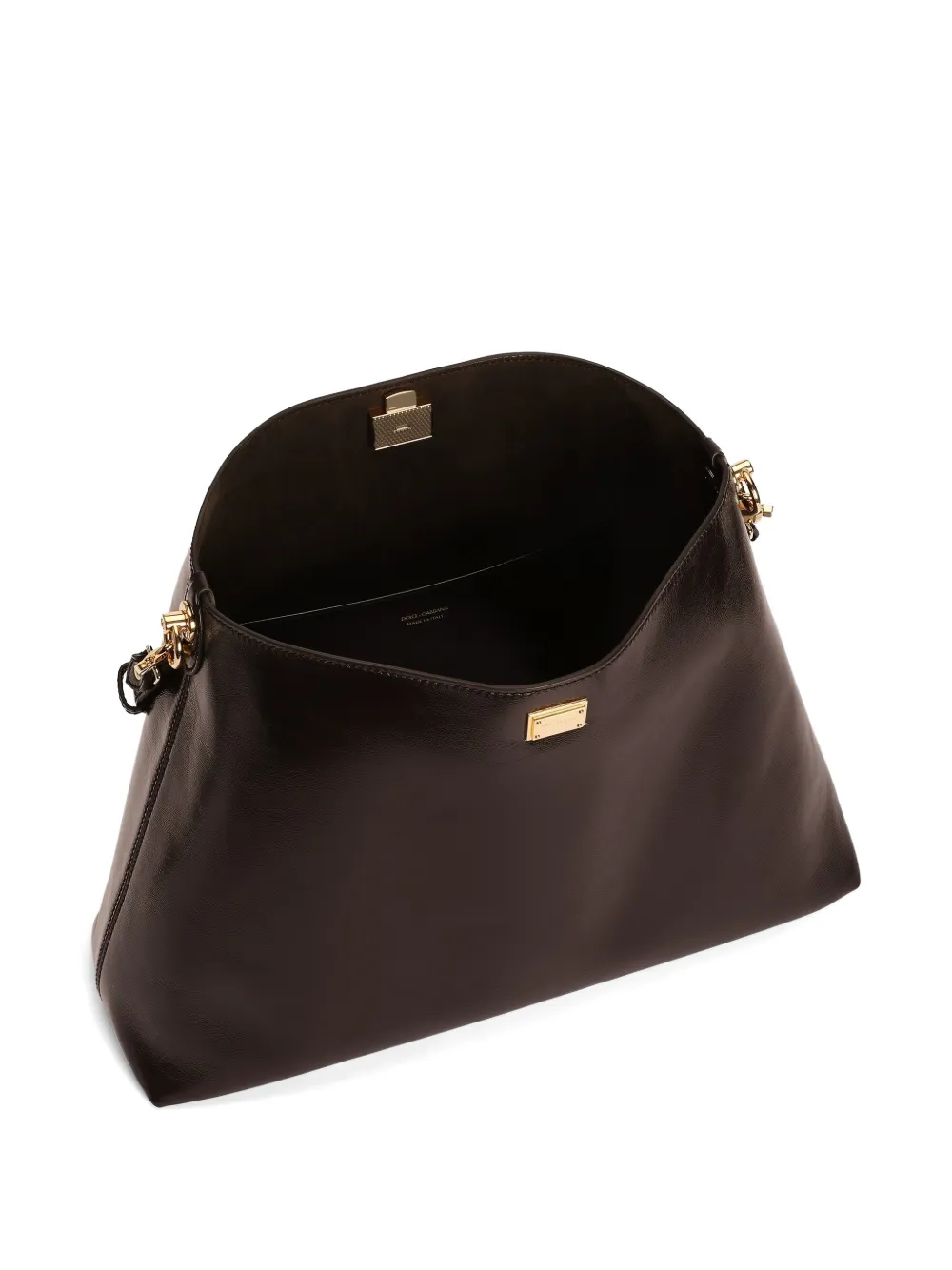 Dolce & Gabbana Vittoria grote kalfsleren schoudertas Bruin