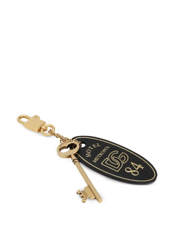 Dolce & Gabbana logo-plaque Keyring | Black | FARFETCH