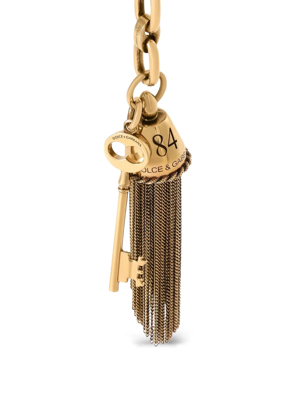  Dolce & Gabbana Metal Charm Keychain - Gold 