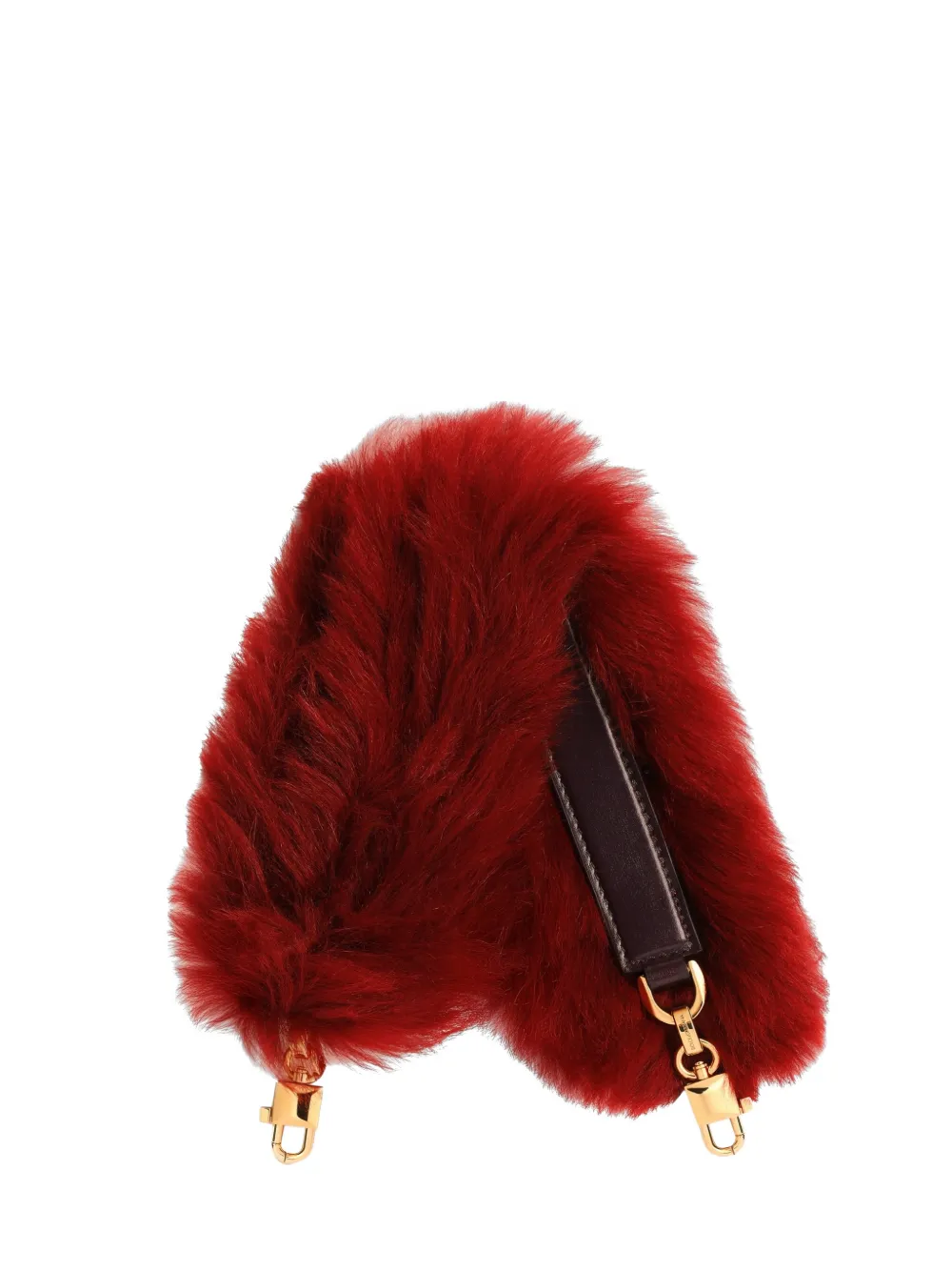 Dolce & Gabbana shearling and palmellato calfskin bag shoulder strap - Rot