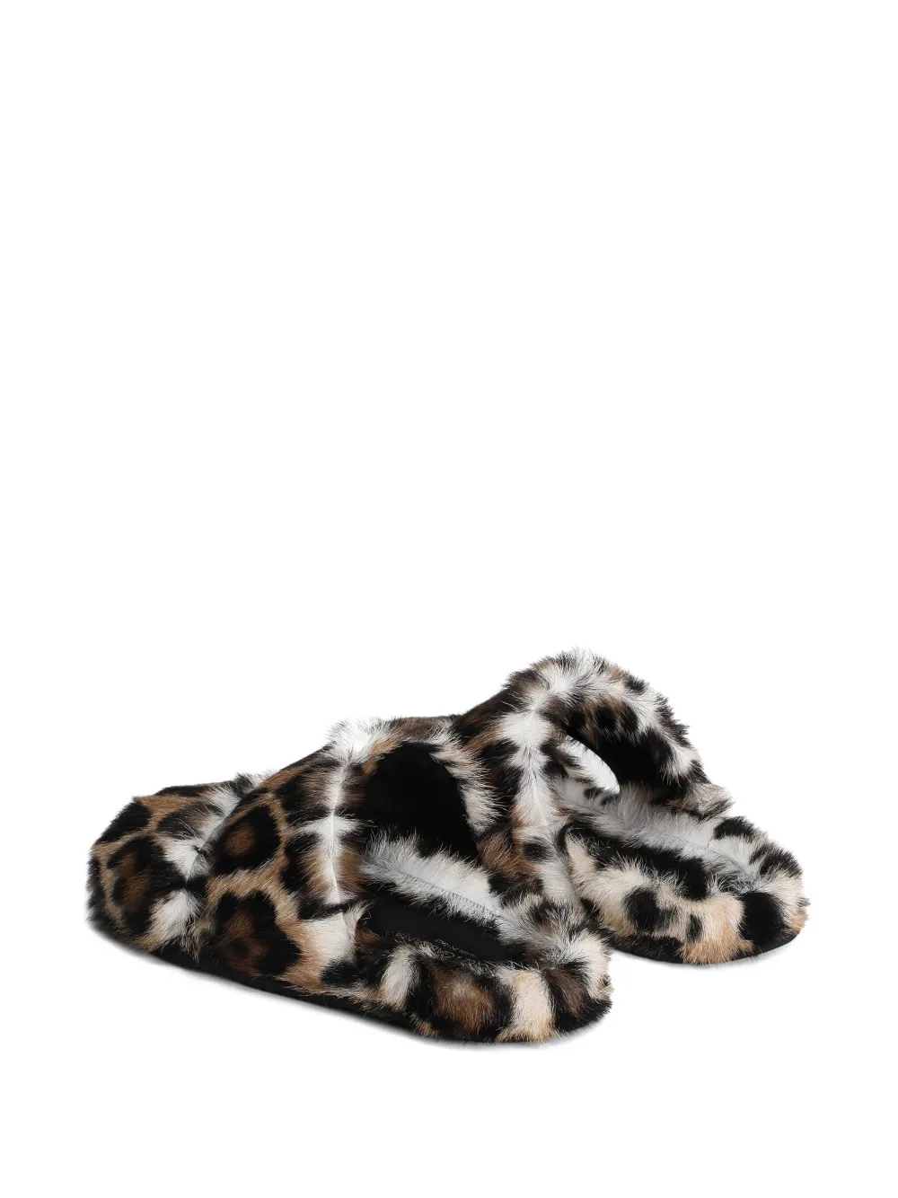 Dolce & Gabbana Slippers met luipaardprint Bruin