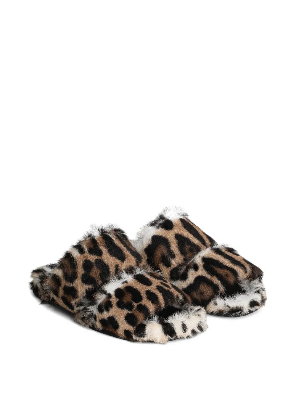 Dolce & Gabbana Slippers met luipaardprint Bruin