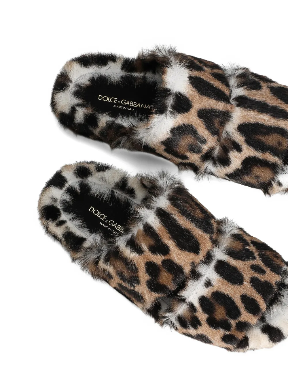 Dolce & Gabbana Slippers met luipaardprint Bruin