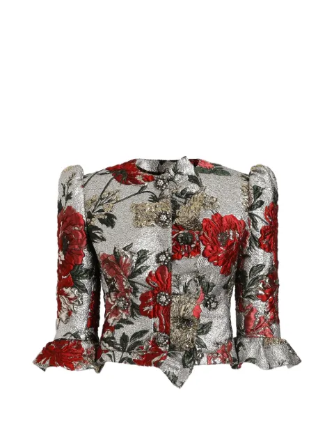Dolce & Gabbana Jaqueta com botão e bordado floral