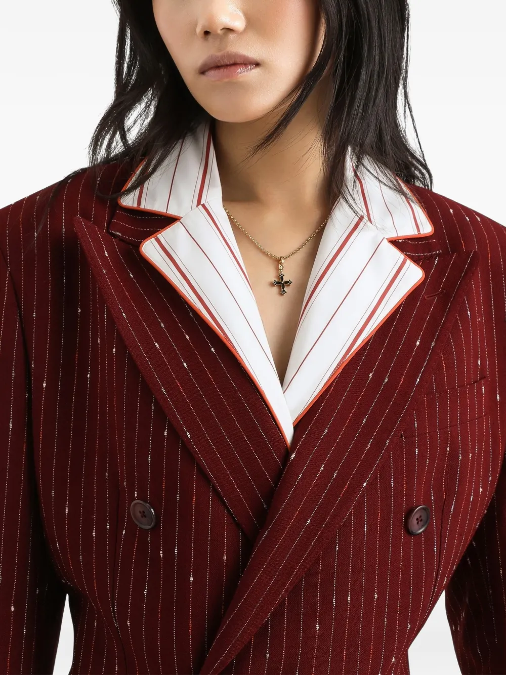 Dolce & Gabbana Gestreepte blazer met dubbele rij knopen Rood