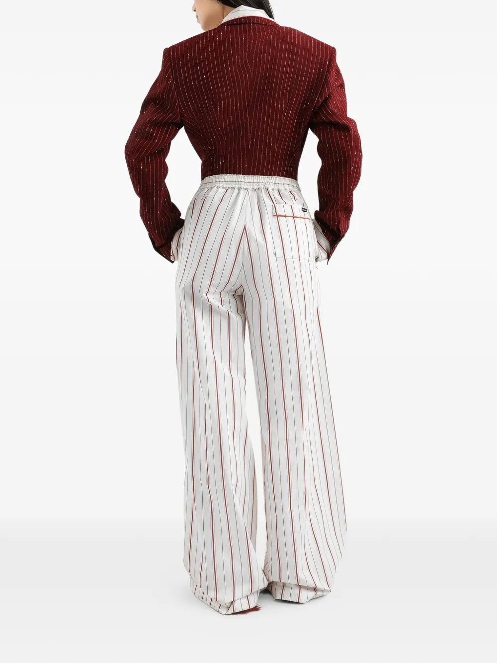 Dolce & Gabbana Gestreepte blazer met dubbele rij knopen Rood