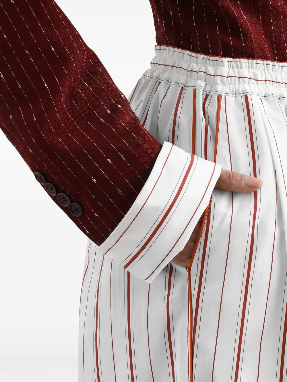 Dolce & Gabbana Gestreepte blazer met dubbele rij knopen Rood