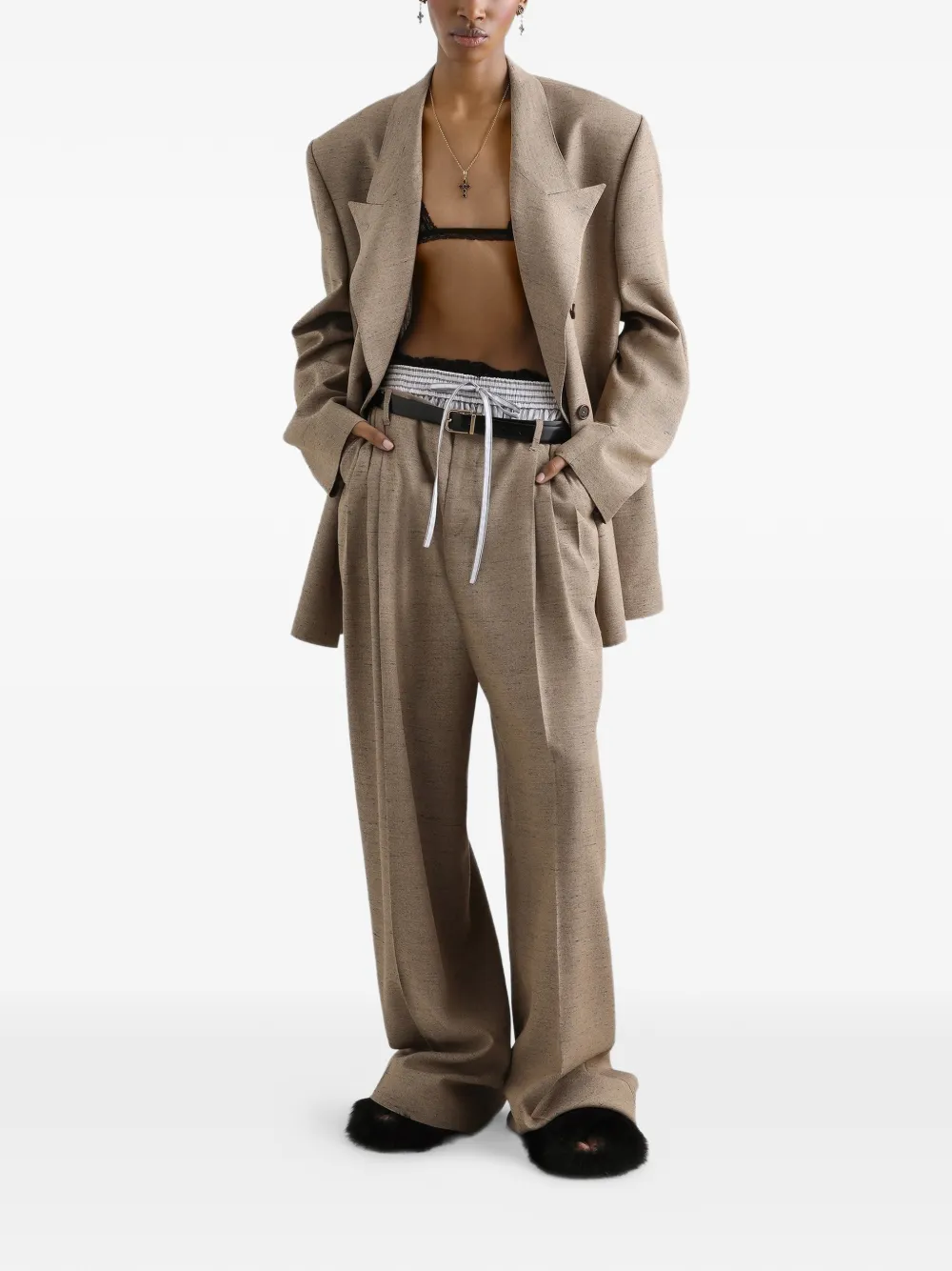Dolce & Gabbana Jack met dubbele rij knopen Beige
