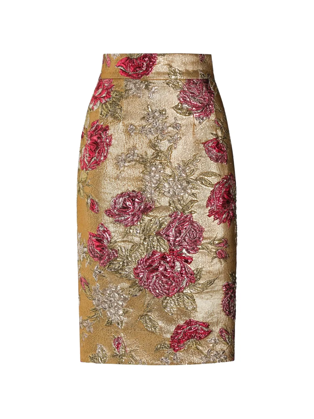 Dolce & Gabbana floral jacquard fitted skirt - Gold