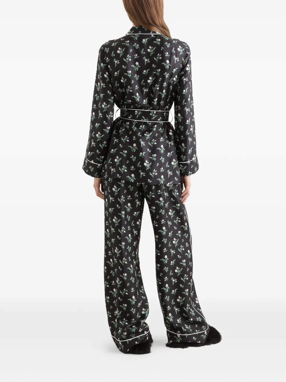 Dolce & Gabbana Twill blouse met rozen en lelies print Zwart