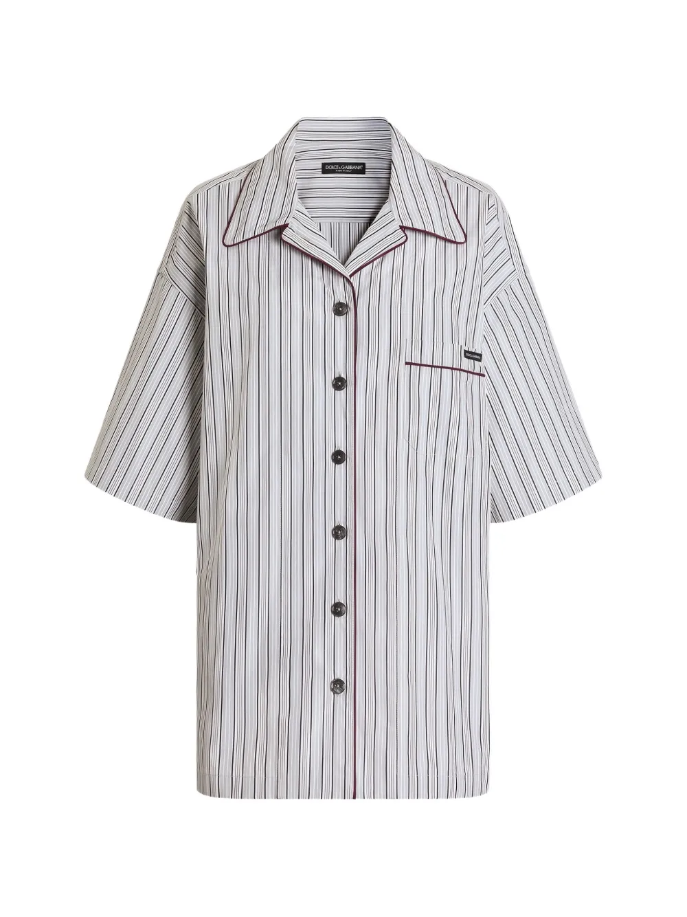 Dolce & Gabbana Camicia a righe con tasca - Grigio