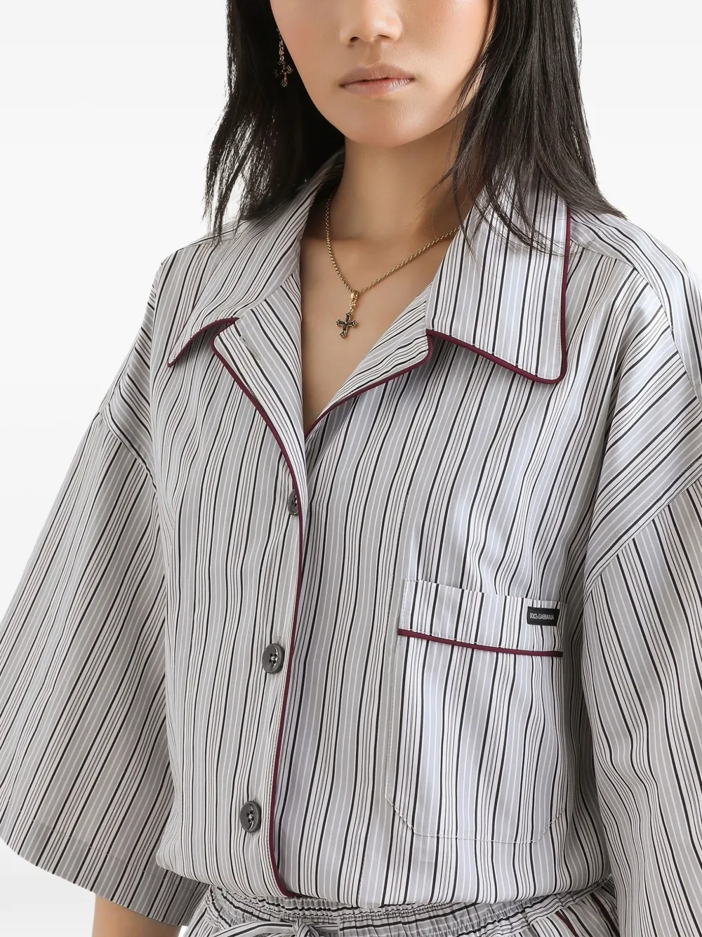 Dolce & Gabbana Gestreept blouse Grijs