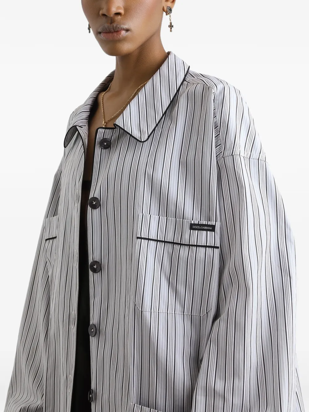Dolce & Gabbana Vanity gestreept popeline blouse Wit