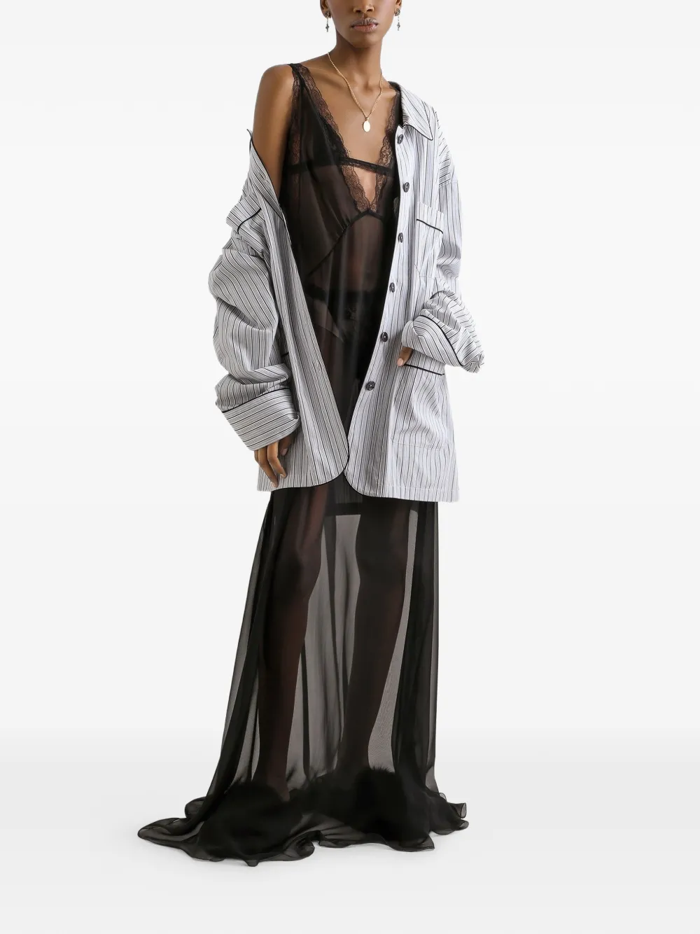 Dolce & Gabbana Vanity gestreept popeline blouse Wit