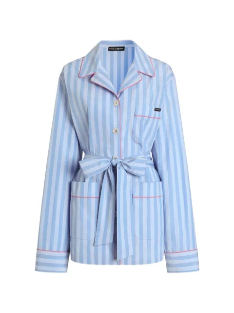 Dolce & Gabbana striped belted jacket