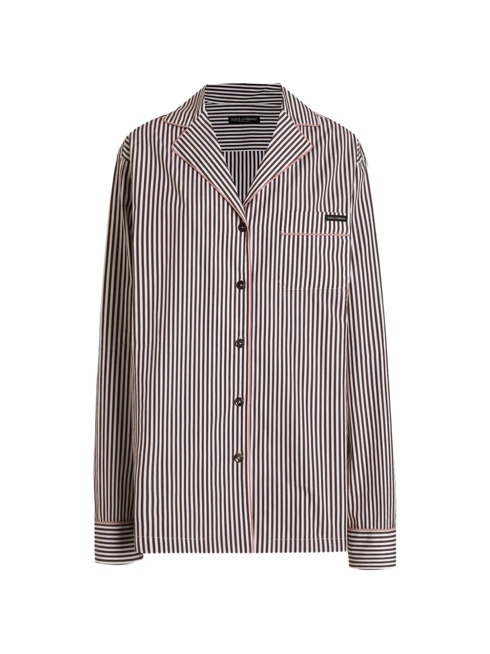Dolce & Gabbana Camicia a righe in popeline - Marrone