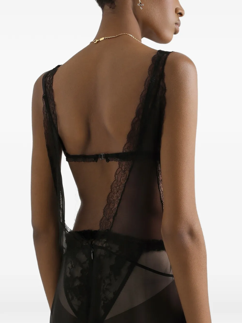 Dolce & Gabbana Chiffon maxi-jurk Zwart