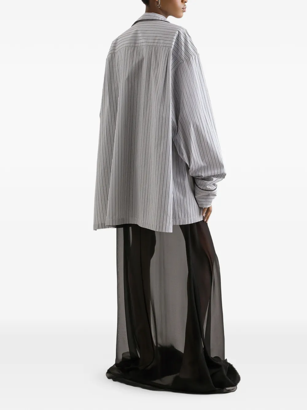 Dolce & Gabbana Chiffon maxi-jurk Zwart