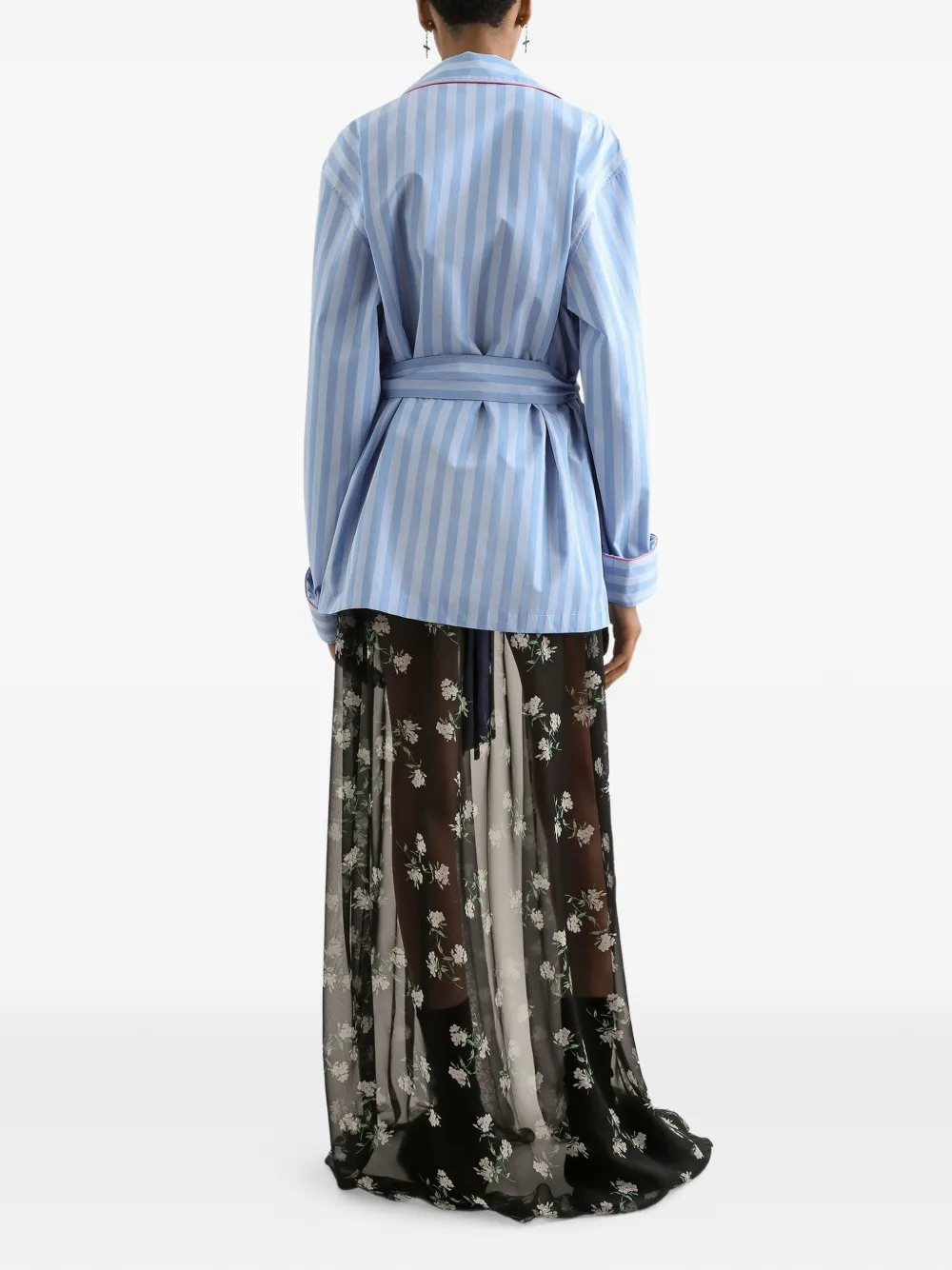Dolce & Gabbana Maxi-jurk met bloemenprint en kant Zwart