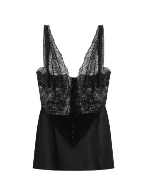 ドルチェ&ガッバーナ ブラック　レーストリム キャミソール Dolce & Gabbana レース キャミソール | ブラック | FARFETCH JP