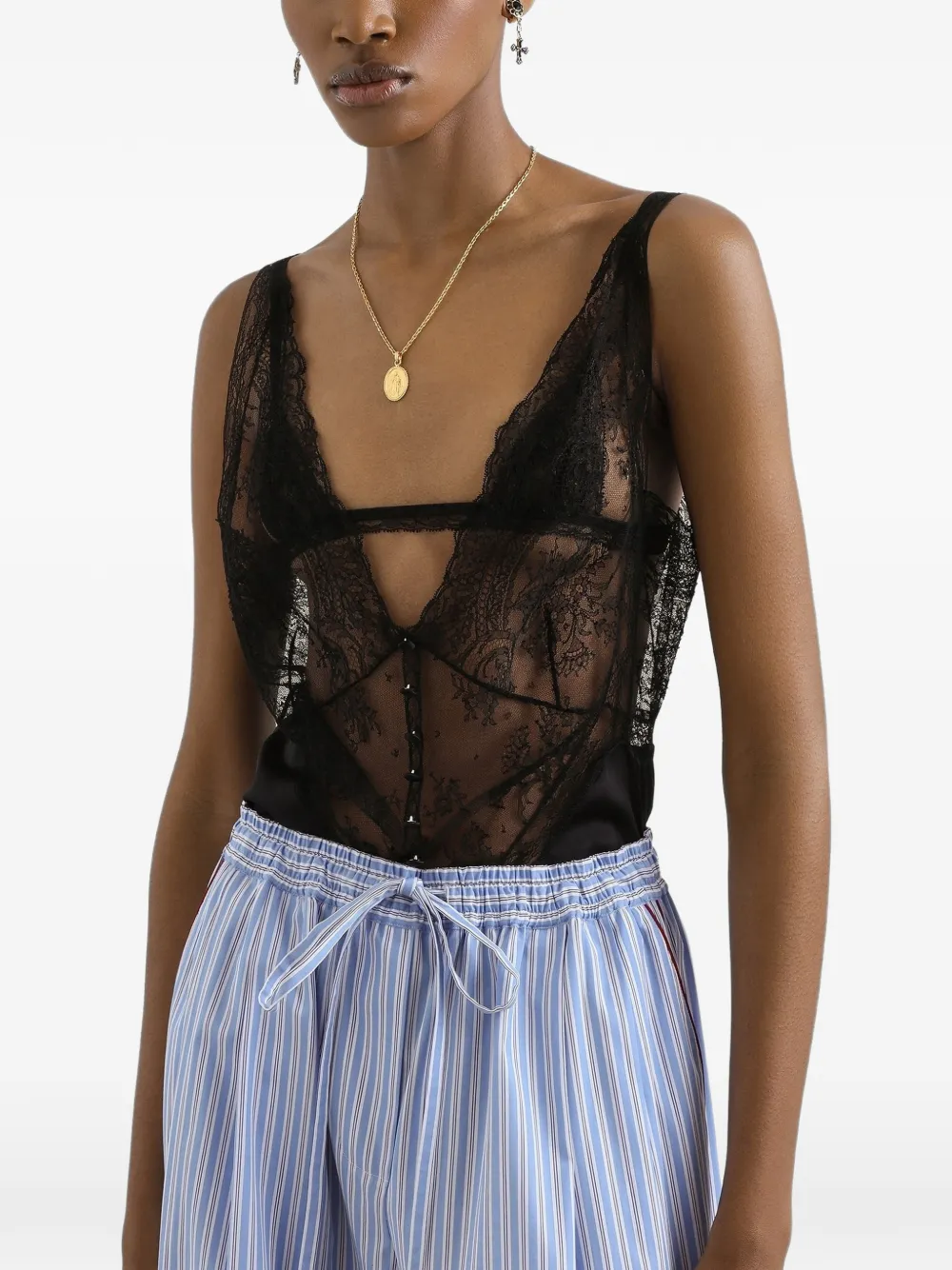 Dolce & Gabbana Top met kant Zwart