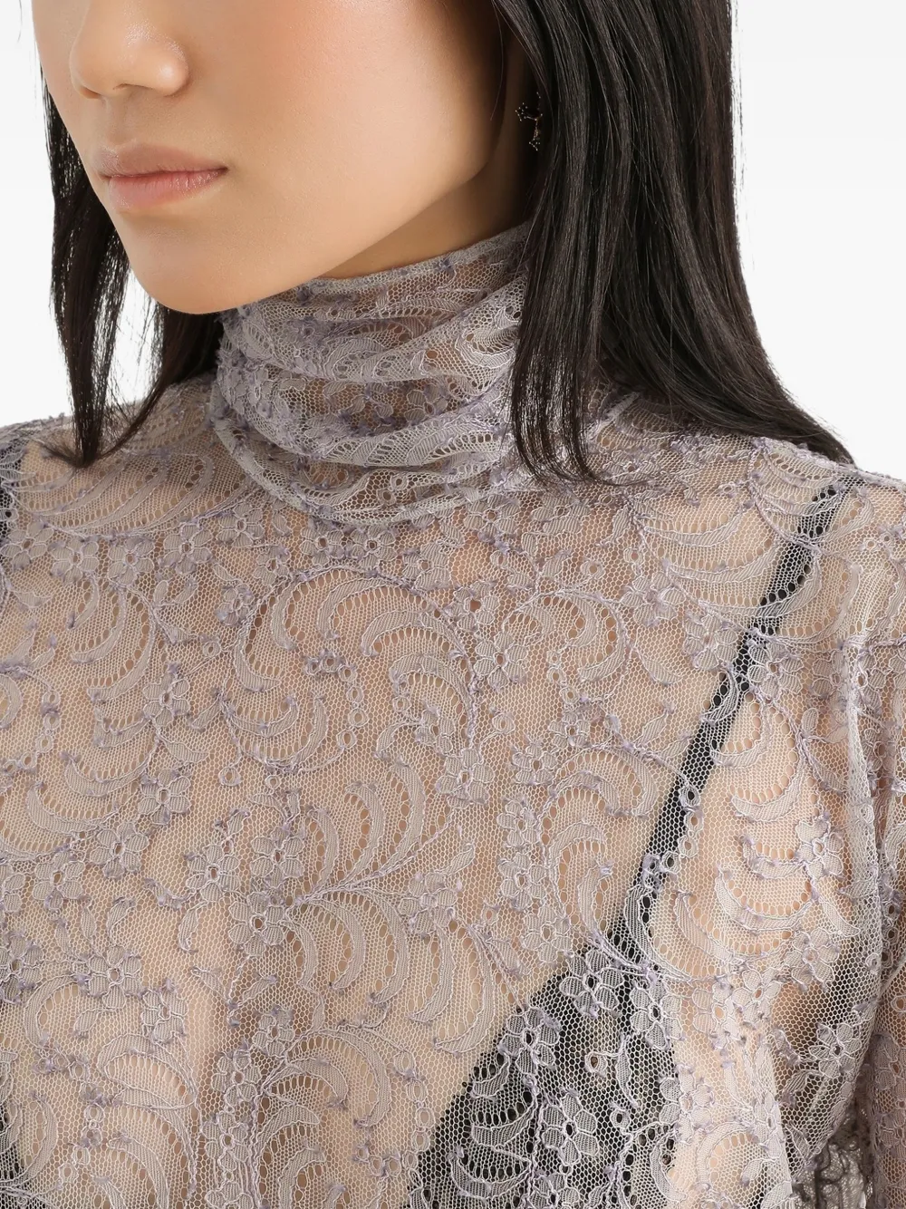 Dolce & Gabbana Blouse met hoge hals Grijs