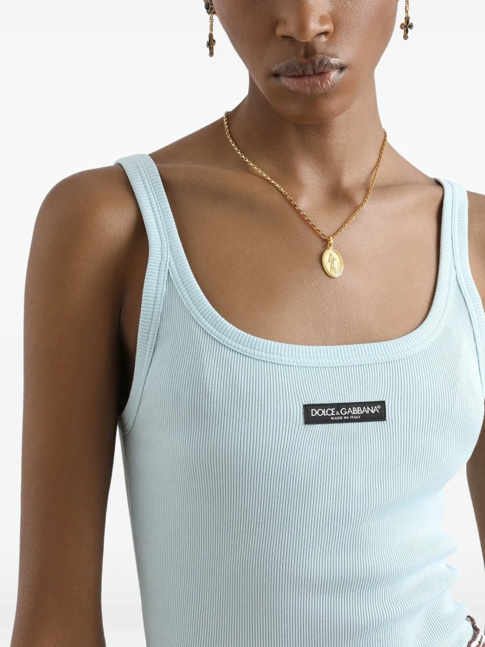 Dolce & Gabbana Geribbelde tanktop Blauw