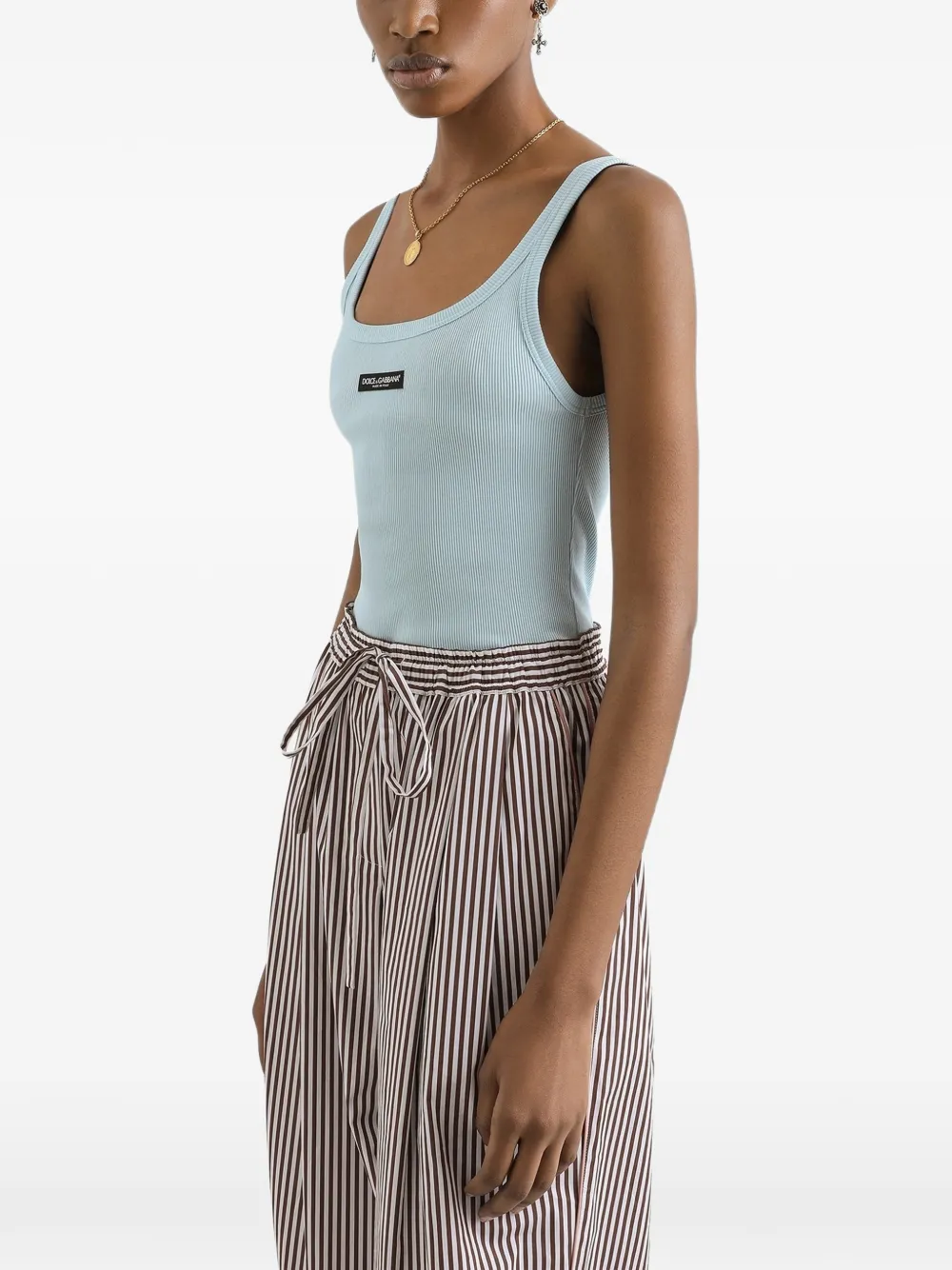 Dolce & Gabbana Geribbelde tanktop Blauw