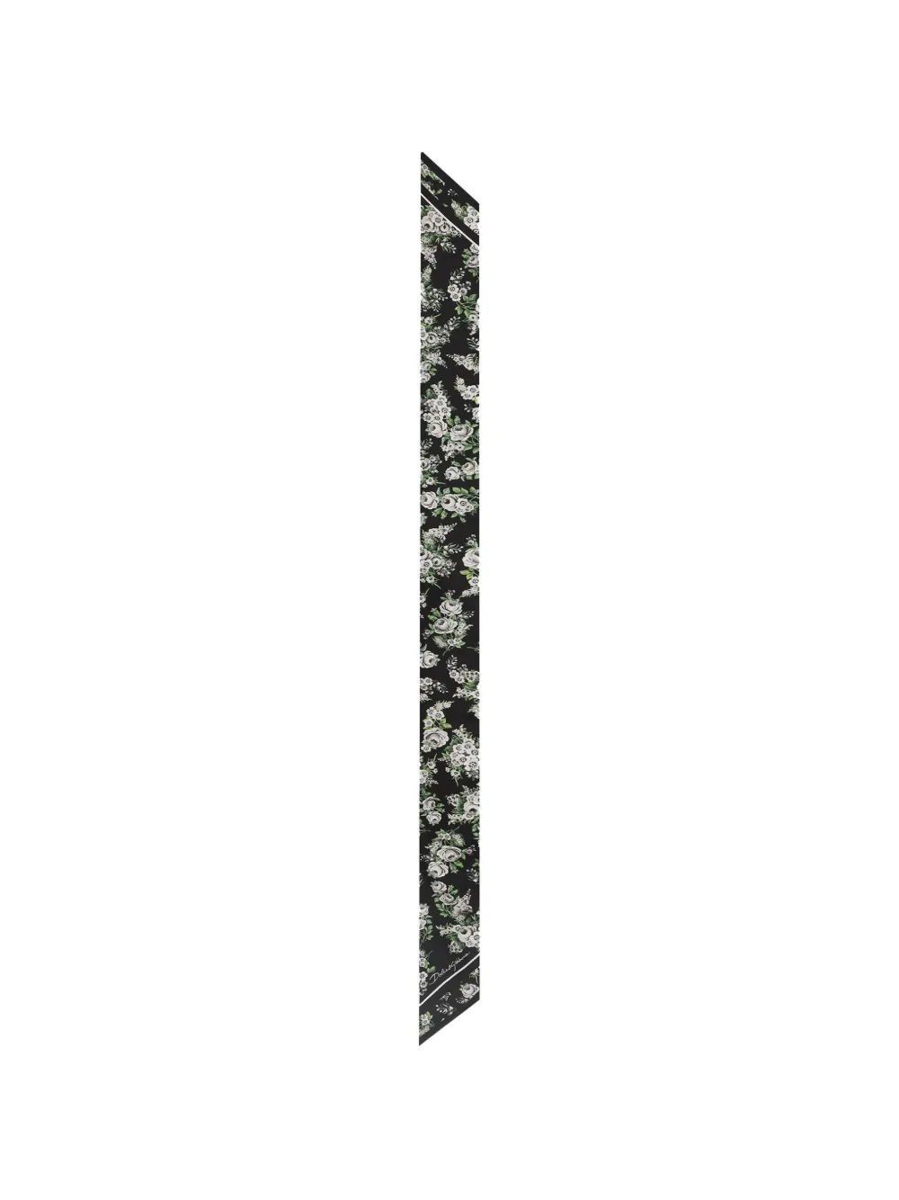 Dolce & Gabbana Kleine zijden twill bandeau met bloemen-print Zwart