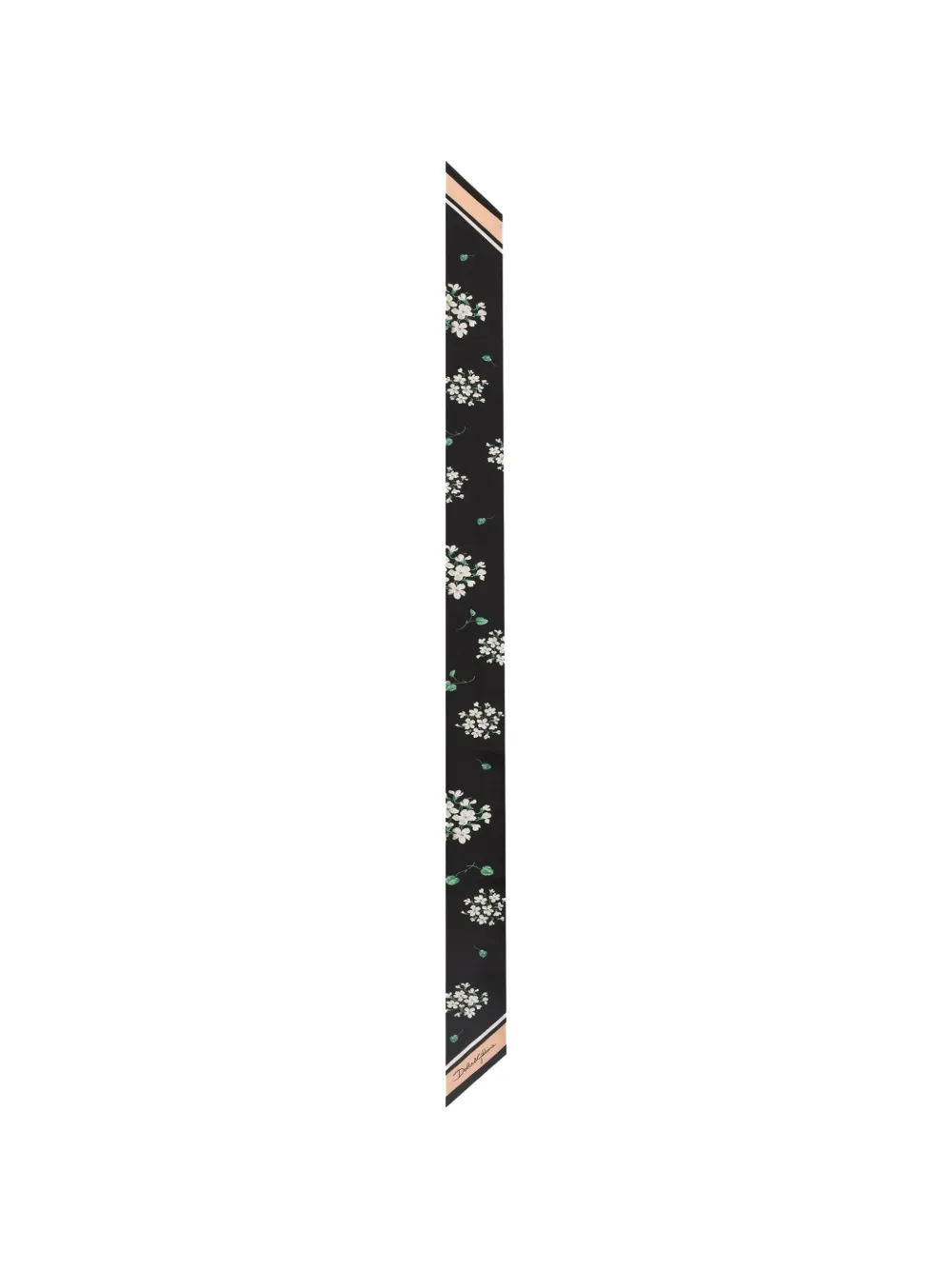 Dolce & Gabbana 6X100 zijden twill bandeau sjaal met print Zwart