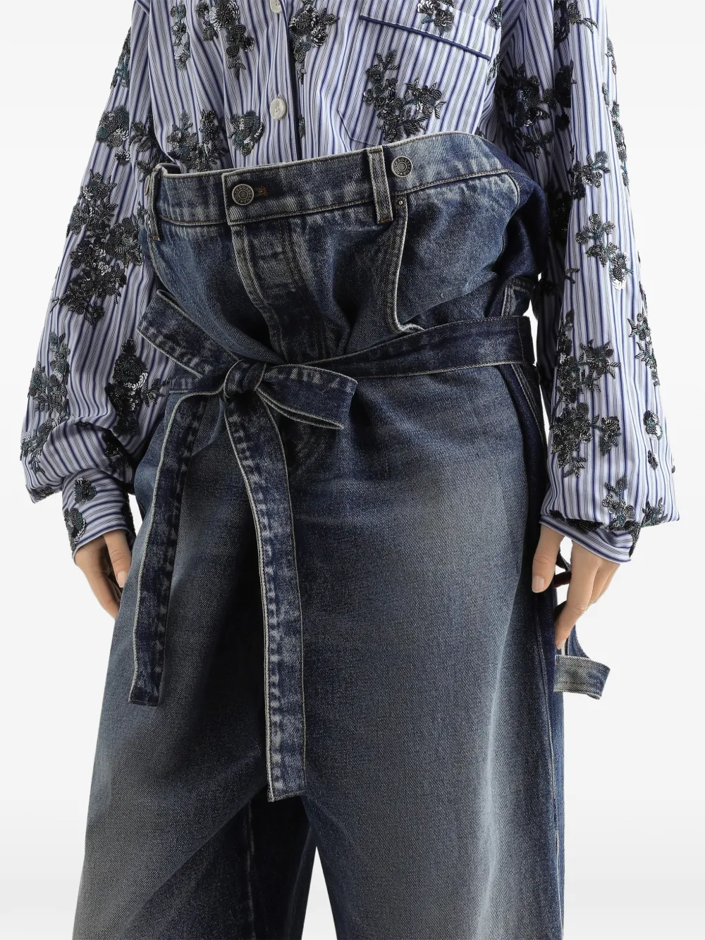 Dolce & Gabbana Jeans met knoopsluiting en ceintuur Blauw