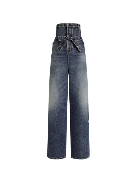 Dolce & Gabbana belted button-fastening jeans