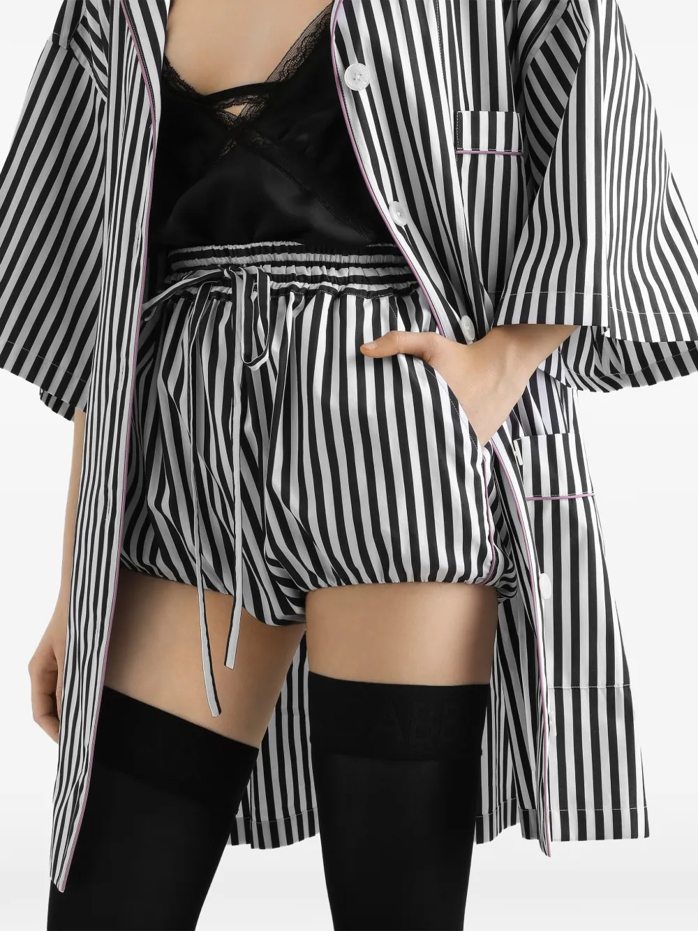 Dolce & Gabbana Gestreepte shorts met trekkoord Wit