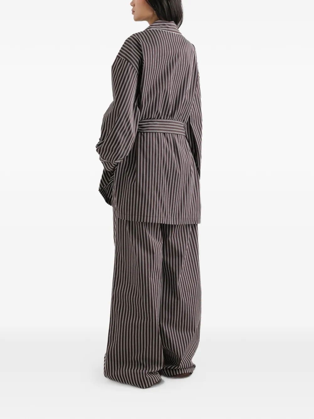 Dolce & Gabbana Gestreepte popeline broek Bruin
