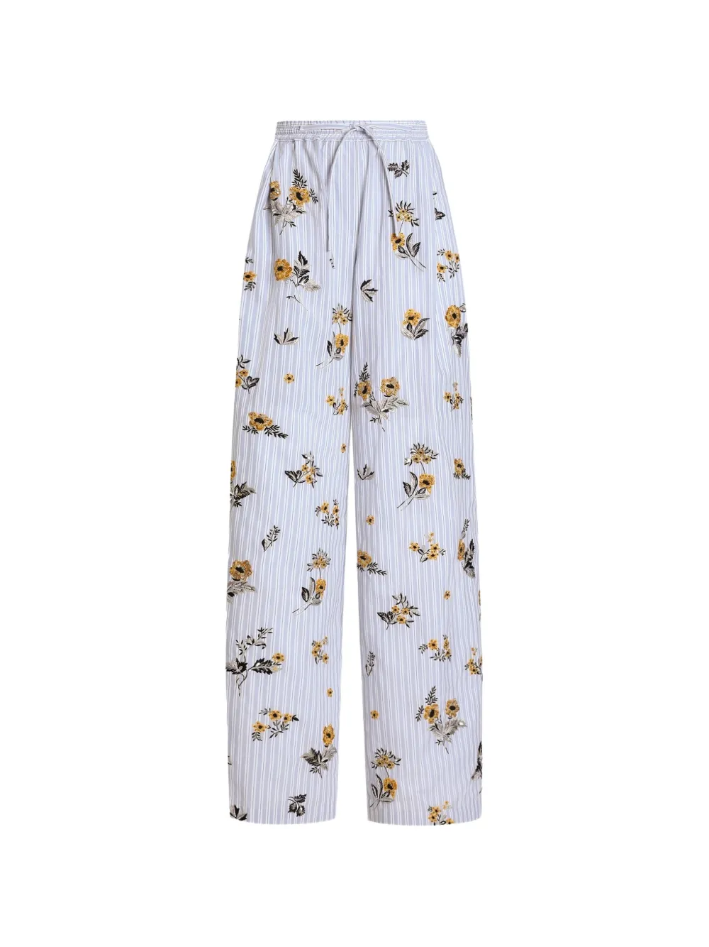 Dolce & Gabbana Pantaloni con ricamo a fiori e strass - Bianco