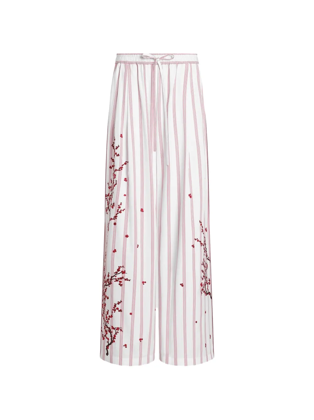 Dolce & Gabbana Popeline-Hose mit Blumenstickerei - Weiß