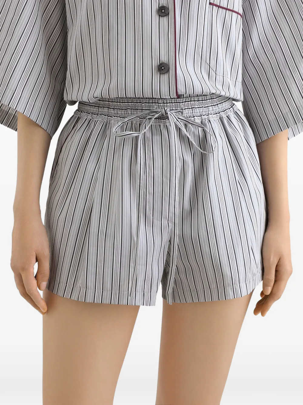 Dolce & Gabbana Gestreepte popeline culotte shorts Grijs