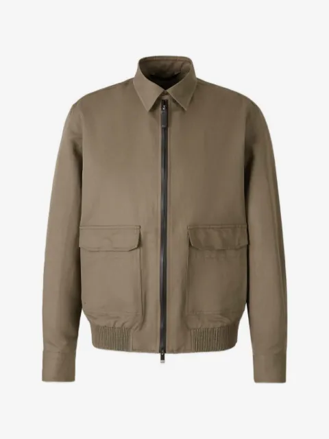 Brioni veste zippée à détail de patch
