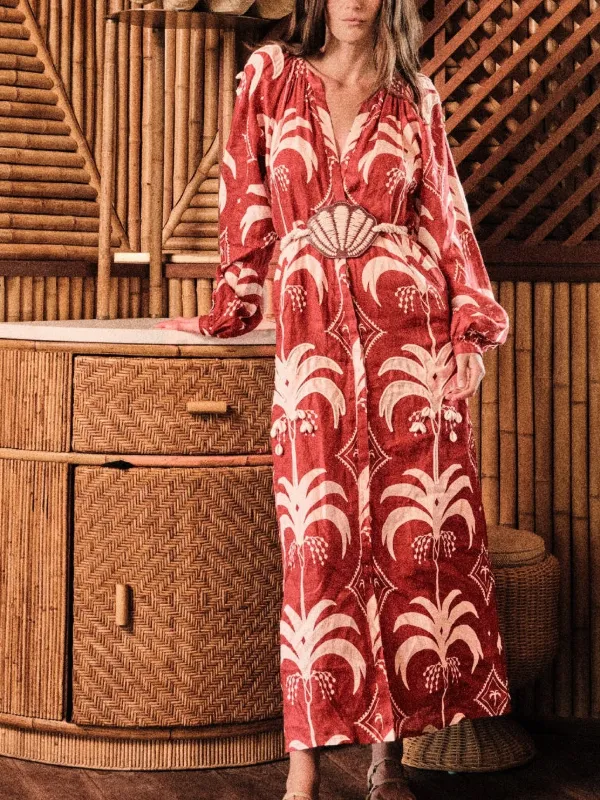 johanna ortiz red dress Johanna Ortiz Weaving Waves Midi Dress | Red