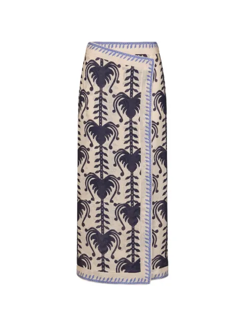 Johanna Ortiz Deep Blue Sea midi skirt