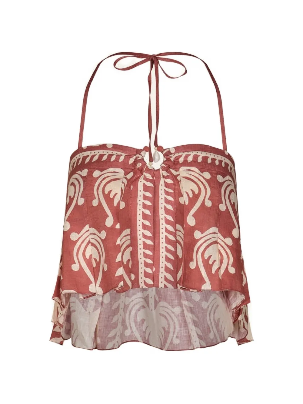 Johanna Ortiz Oceanic top met bloemenprint Rood