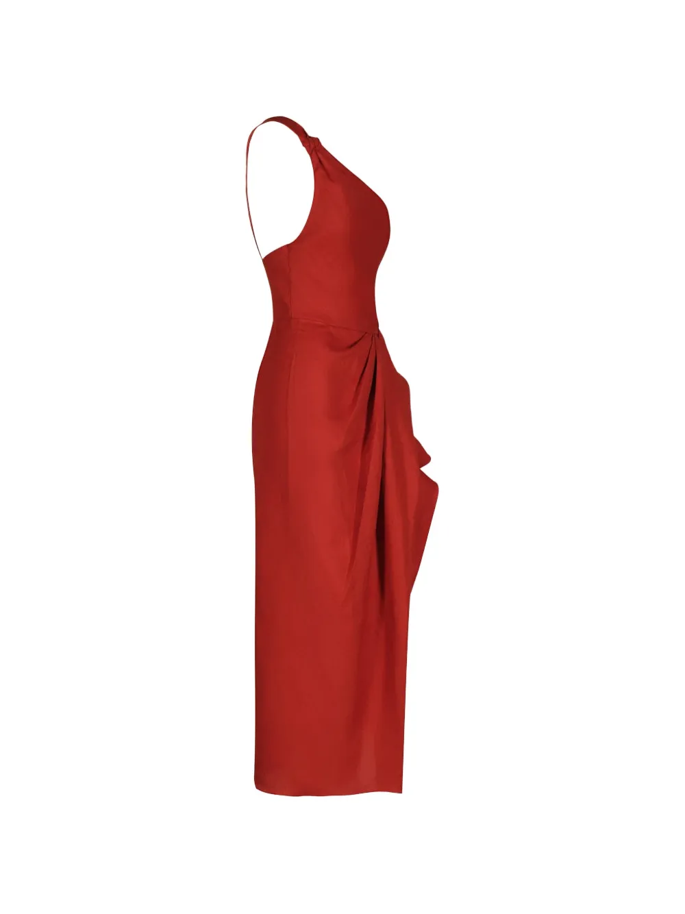 Salsero One-Shoulder Ruffled Midi Dress